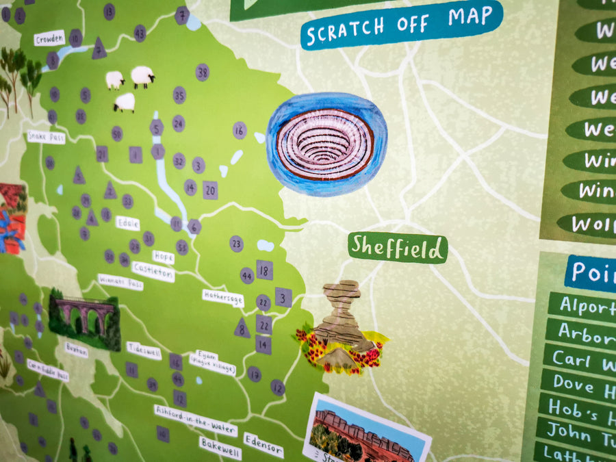 Peak District Scratch Map